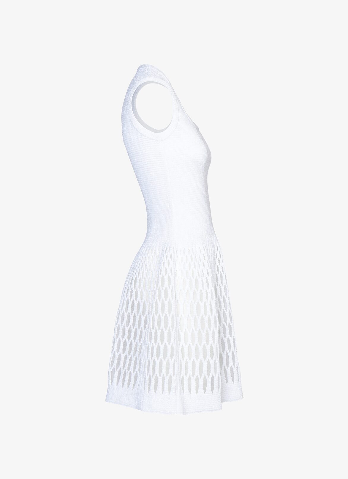 SLEEVELESS DRESS DIAPHANE WHITE ALAÏA WHITE  SLEEVELESS DRESS DIAPHANE WHITE